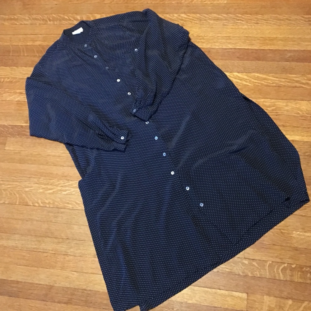 Navy silk oversized shirt